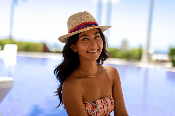 Crochet Fedora - Unisex Straw Hat