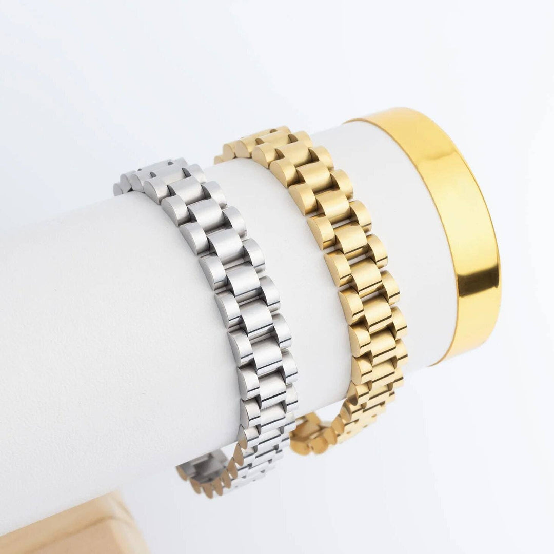18K Gold Stainless Steel Watchband Chain Bracelet