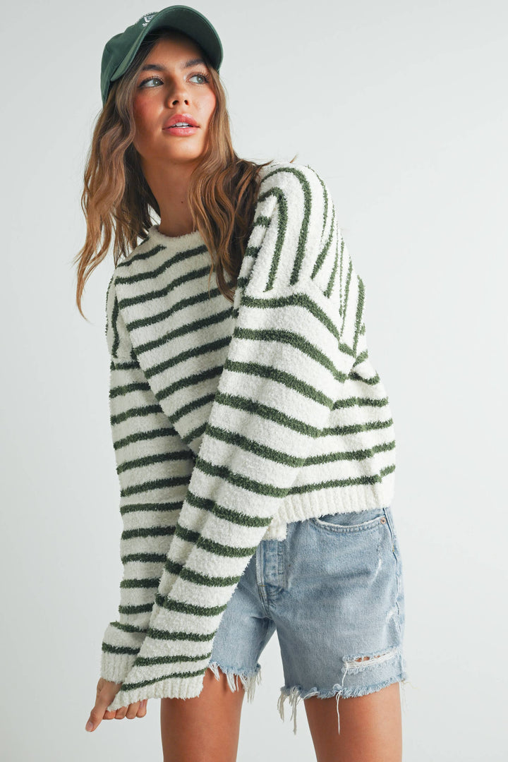 Basic Striped Knit Sweater - BMW7451