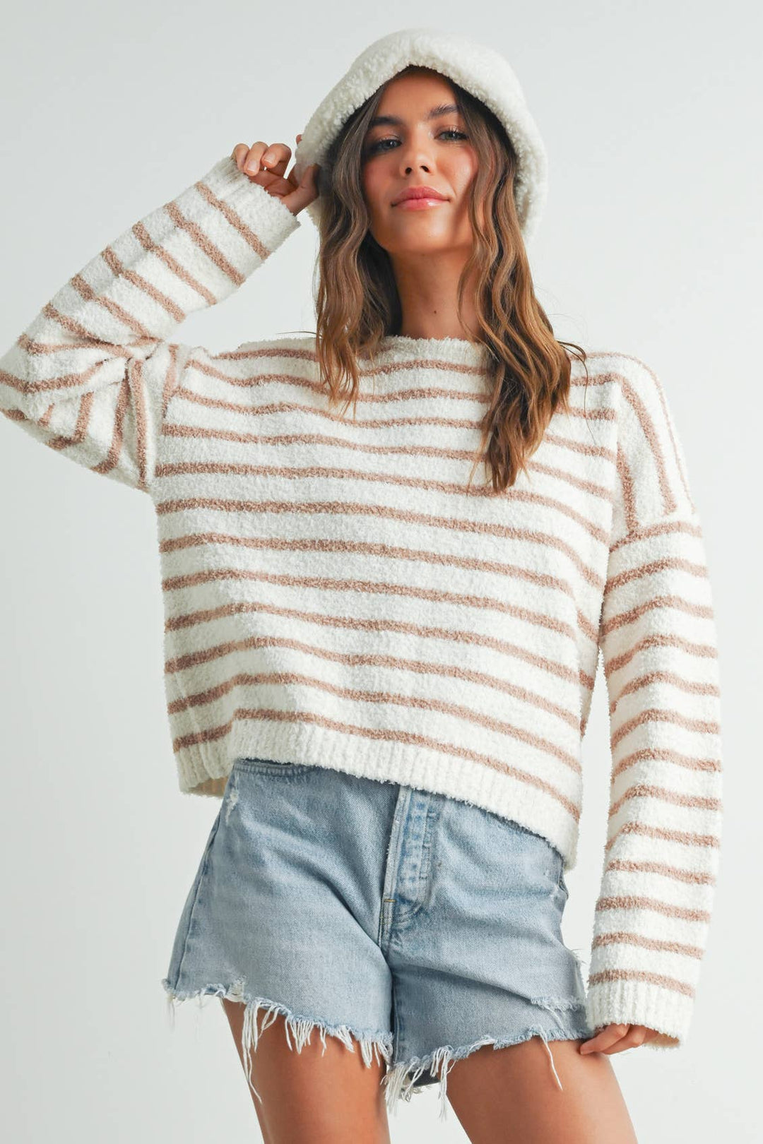 Basic Striped Knit Sweater - BMW7451
