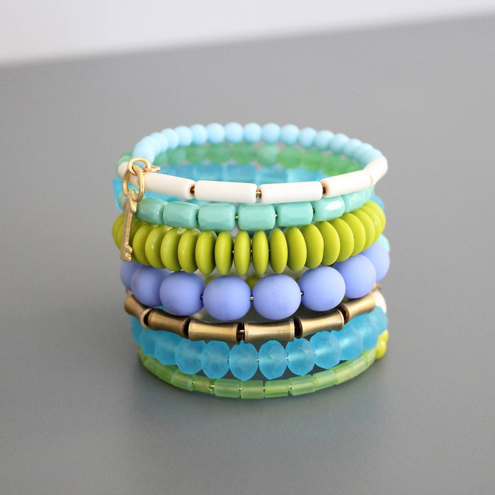 KYLB01 turquoise and chartreuse wrap bracelet