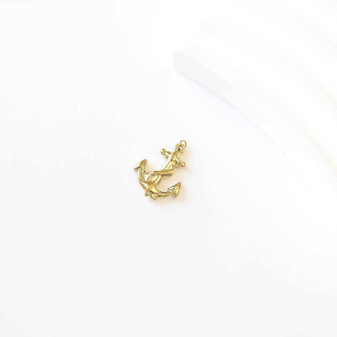 18K Gold PVD Stainless Steel Anchor Charm