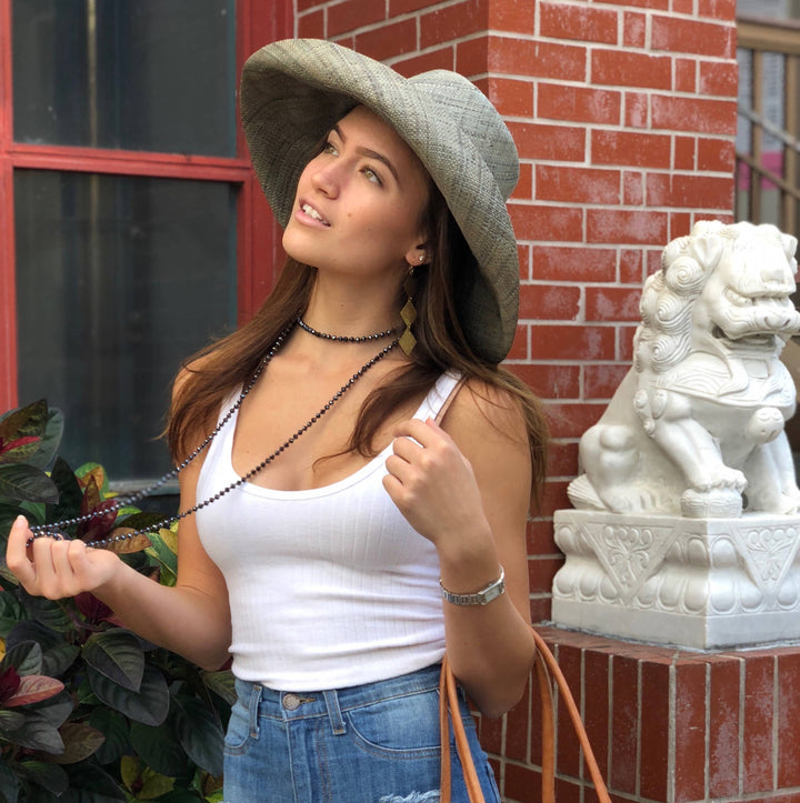 5" & 7" Wide Brim Sun Hat: Solid Color Packable Sunhats