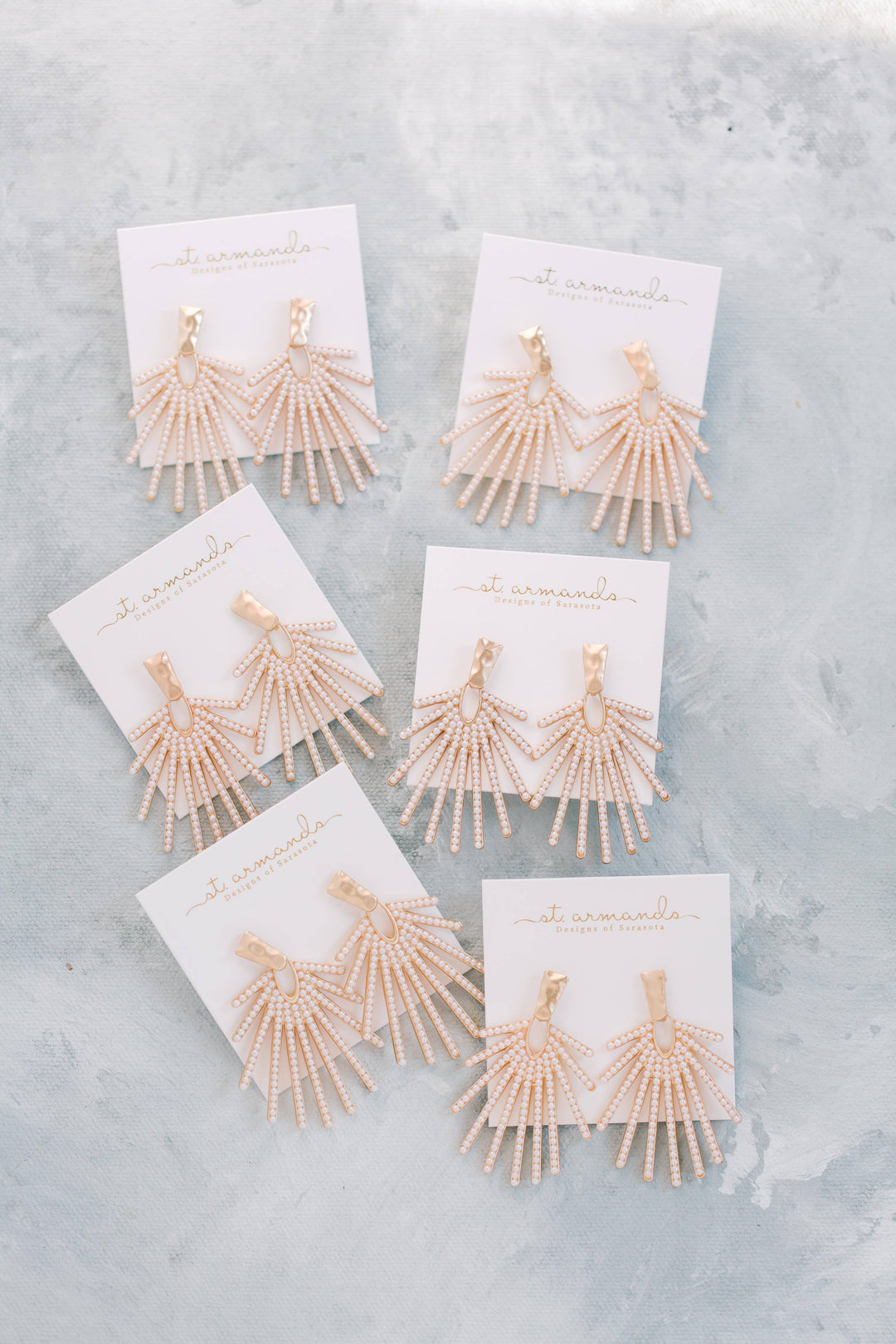 Pearl Sunburst Drop Earrings