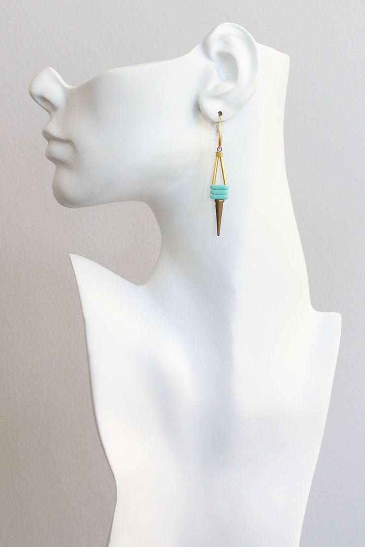 KYLE31 matte turquoise spike earrings