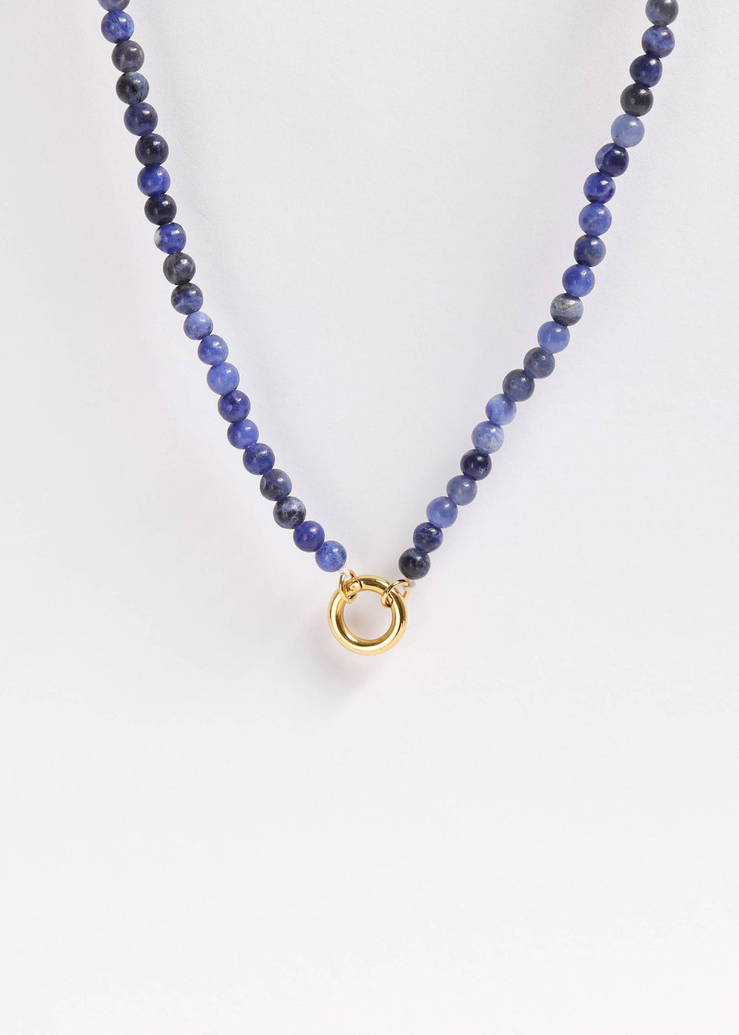 Semi Precious Natural Stone Charm Keeper Necklace