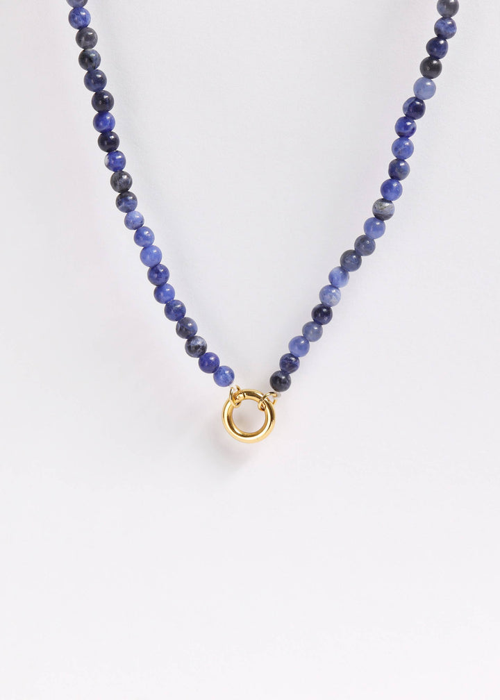 Semi Precious Natural Stone Charm Keeper Necklace