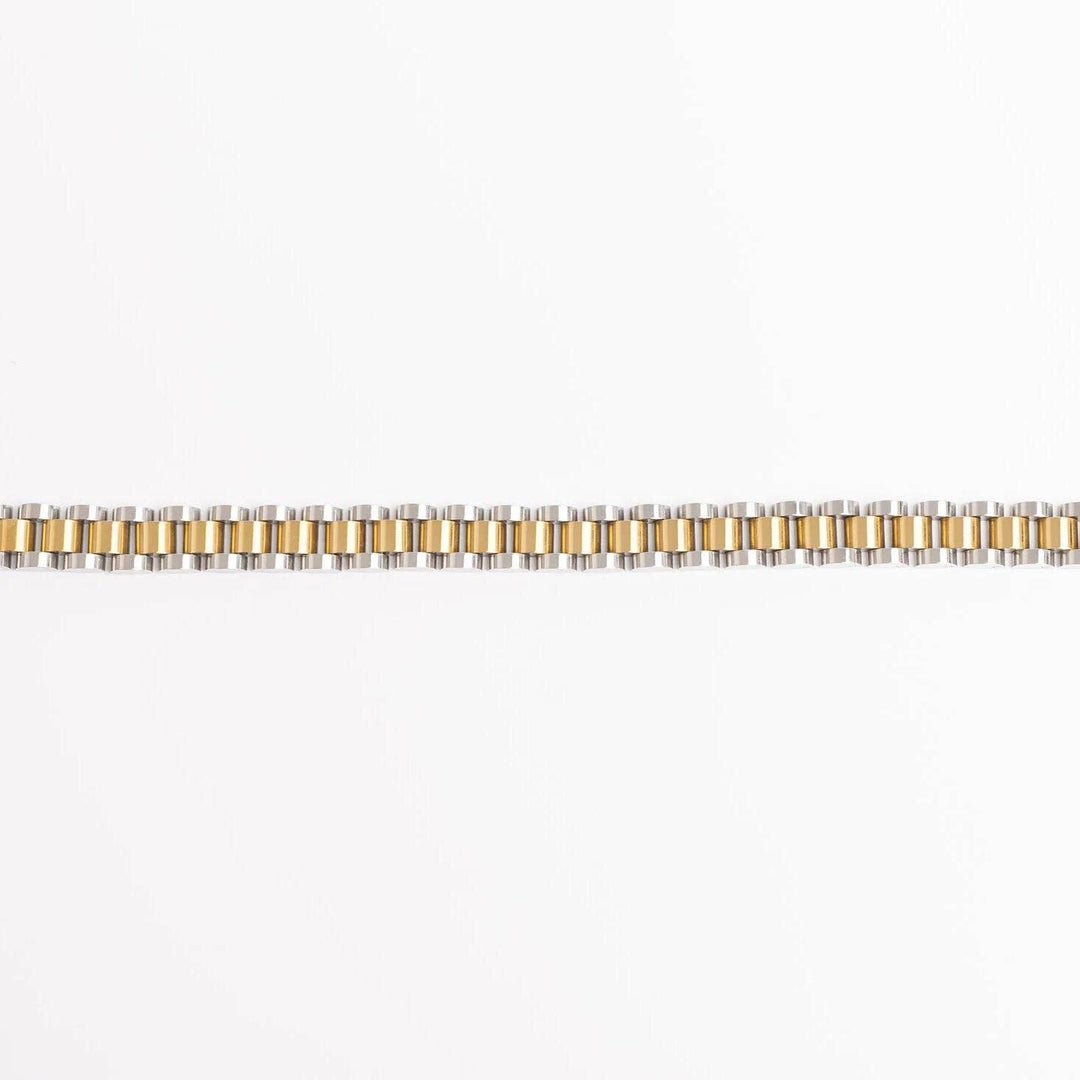 18K Gold Stainless Steel  Mixted Metal Watch Band Bracelet
