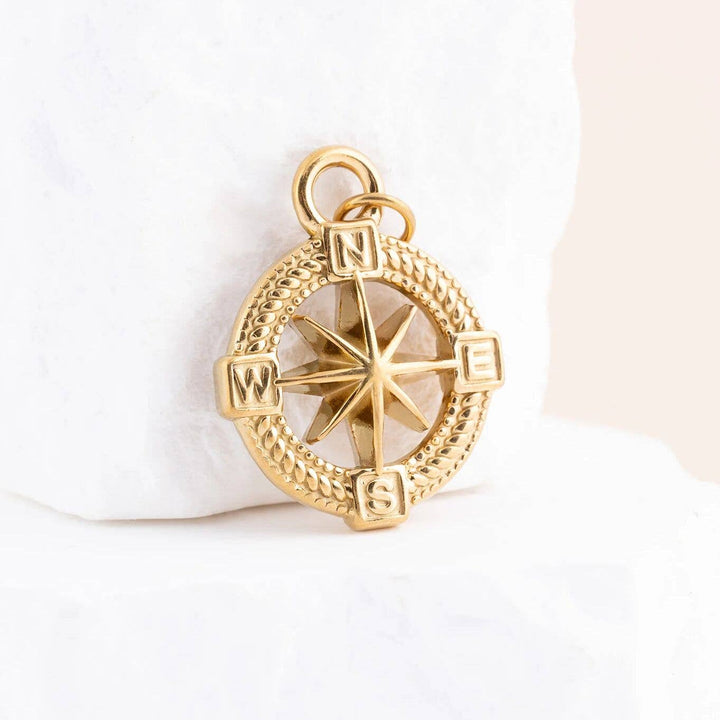 18K Gold PVD Stainless Steel Nautical Compass