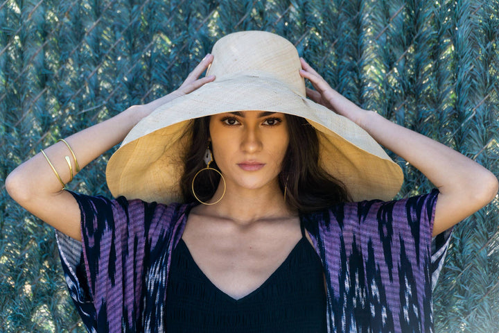 5" & 7" Wide Brim Sun Hat: Solid Color Packable Sunhats