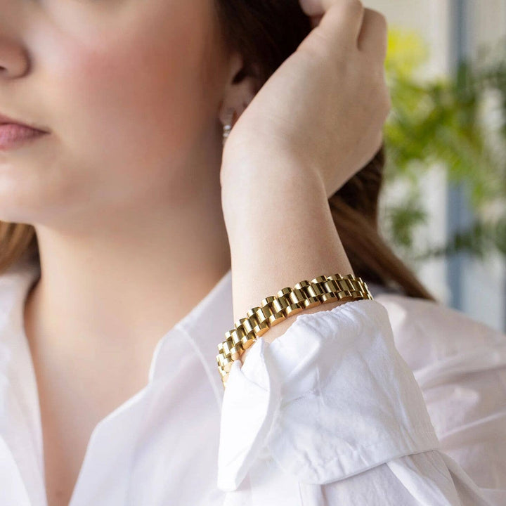 18K Gold Stainless Steel Watchband Chain Bracelet