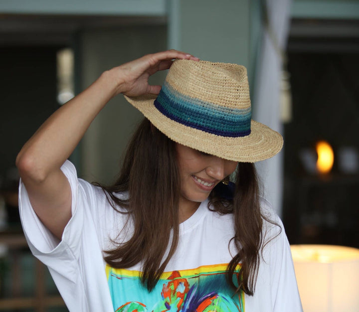 Crochet Fedora - Unisex Straw Hat