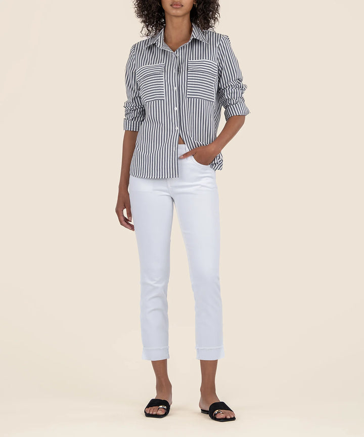 Amy Crop Straight Leg Fray Jeans