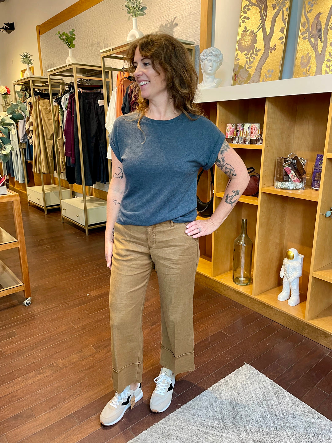 Slub Knit Cuffed Top
