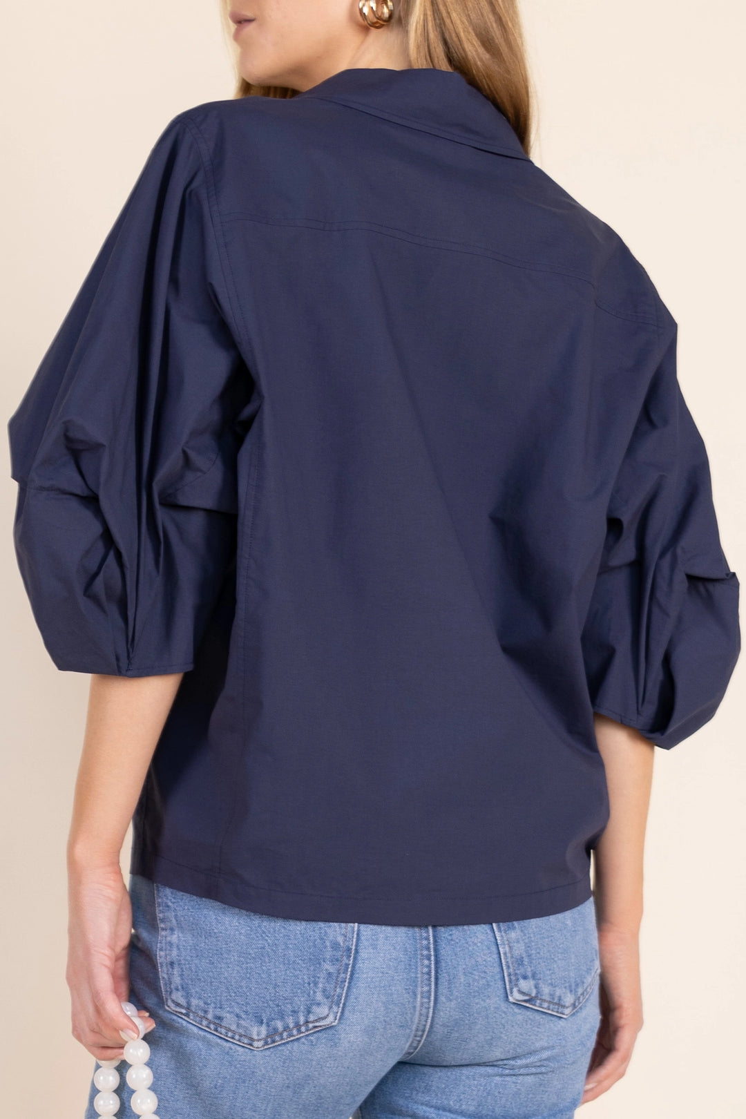 Poplin Bishop Sleeve Top