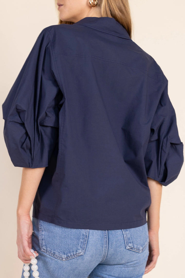 Poplin Bishop Sleeve Top