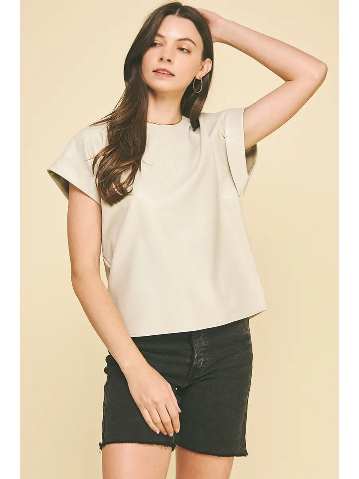 Faux Leather Top