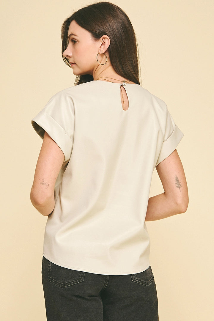 Faux Leather Top