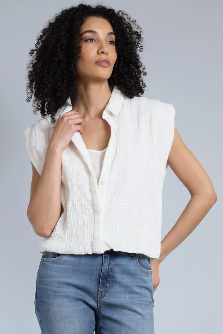 Pleated Shoulder Top