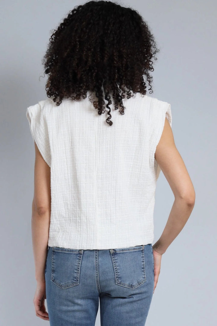 Pleated Shoulder Top