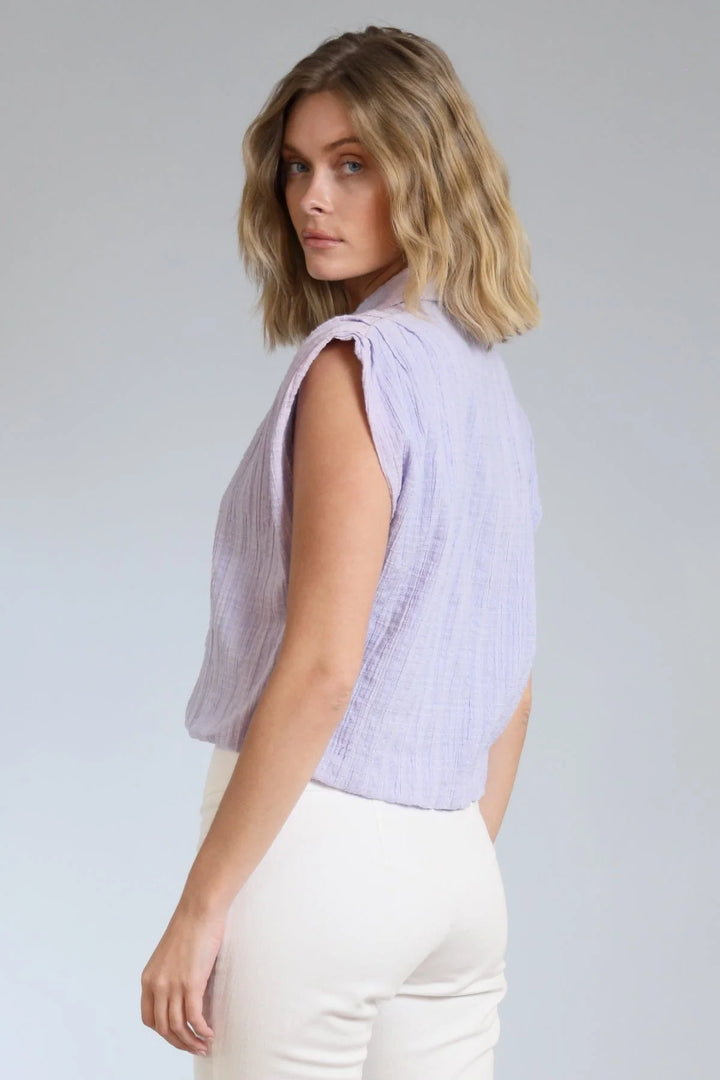 Pleated Shoulder Top