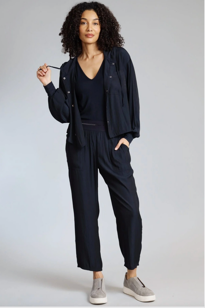 D Satin Cropped Hoodie