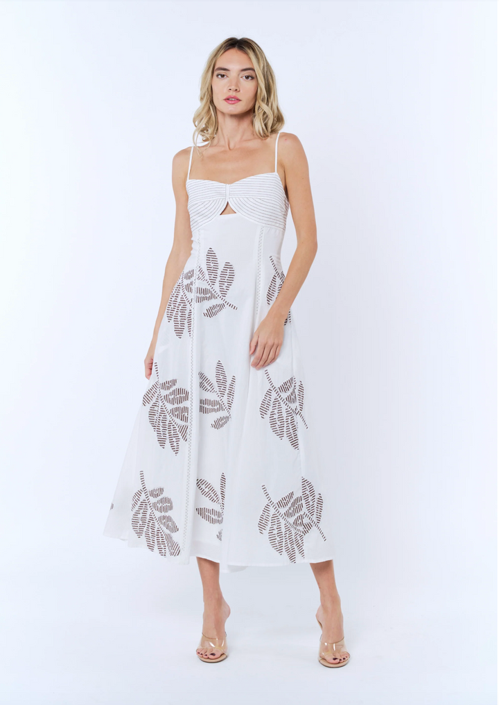 Topstitched Midi Dress