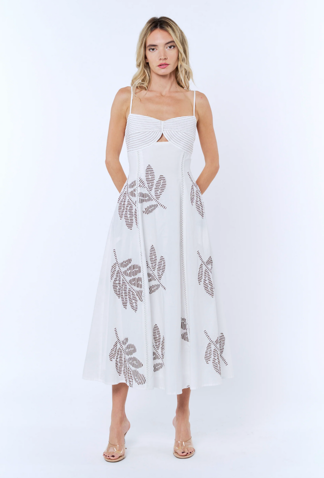 Topstitched Midi Dress