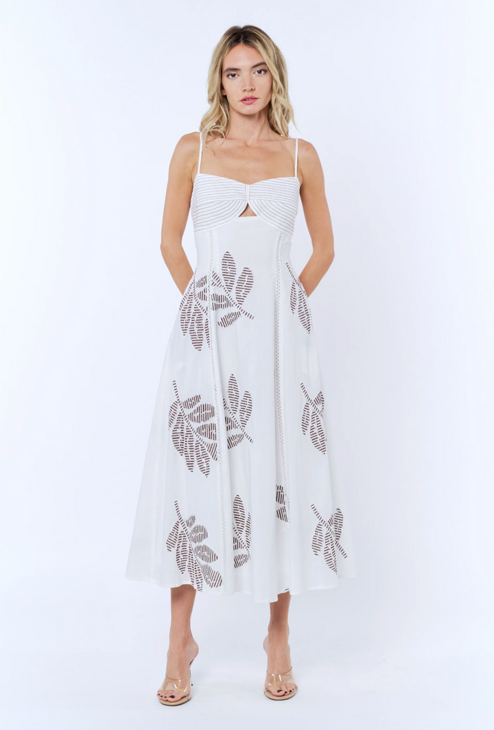 Topstitched Midi Dress