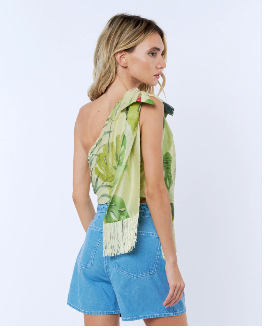 One Shoulder Print Top