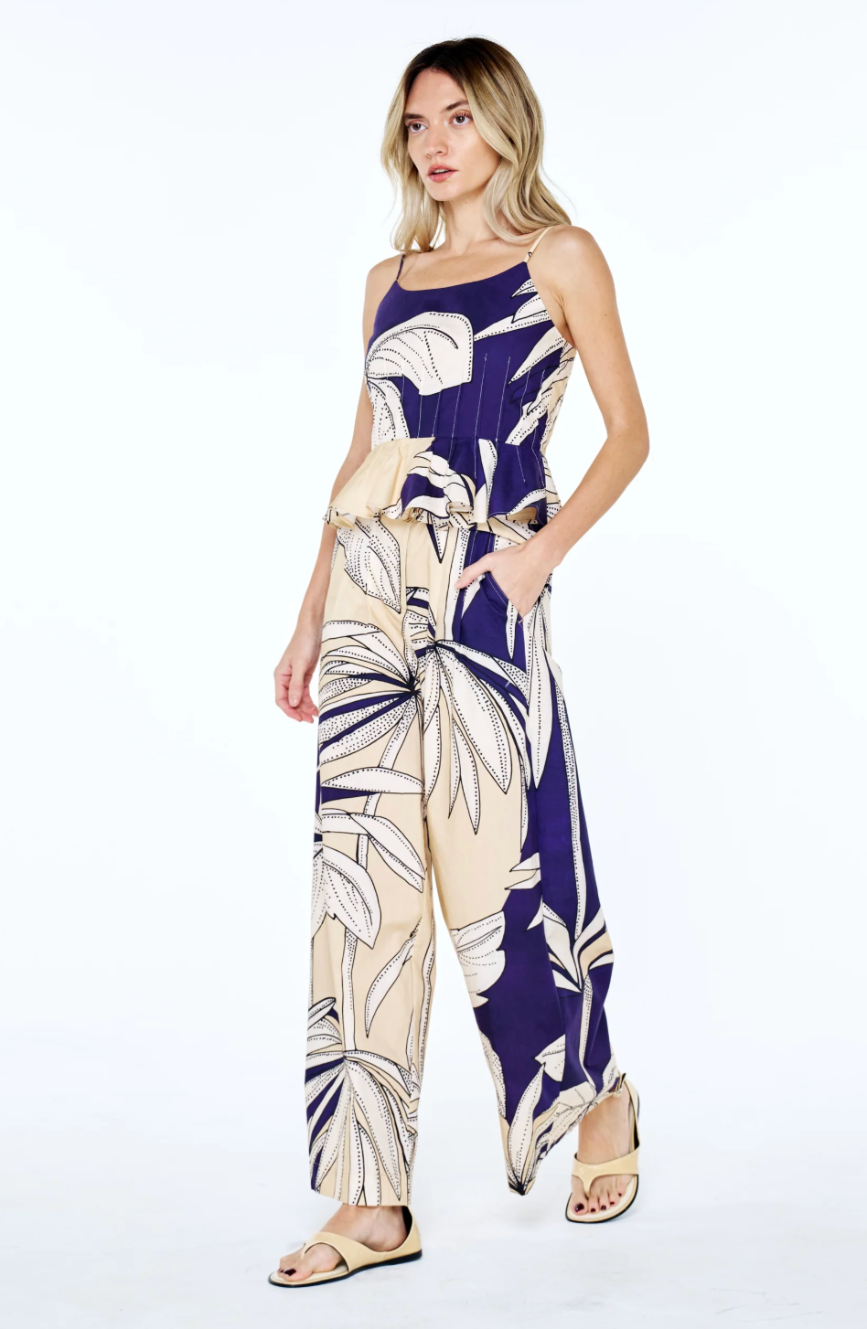 Leah Botanical Belted Pant