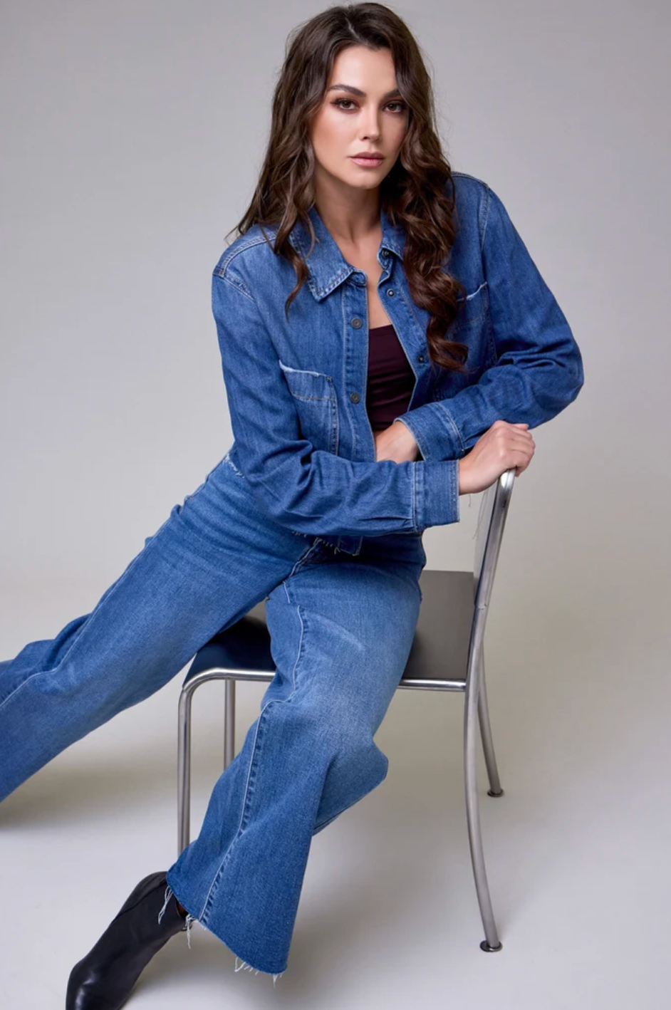 Cropped Denim Shirt