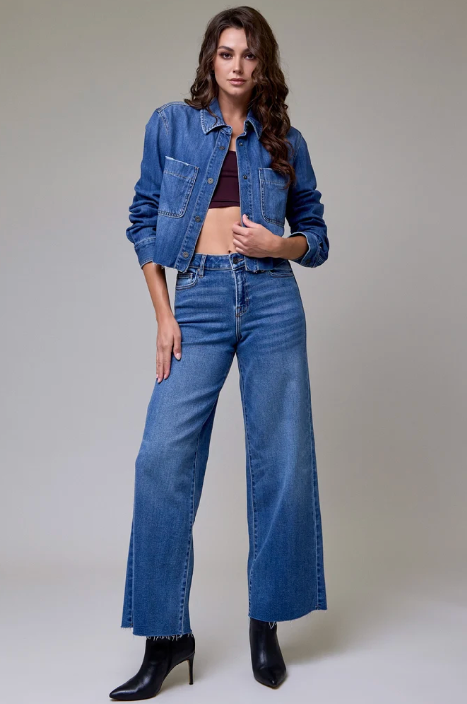 Cropped Denim Shirt