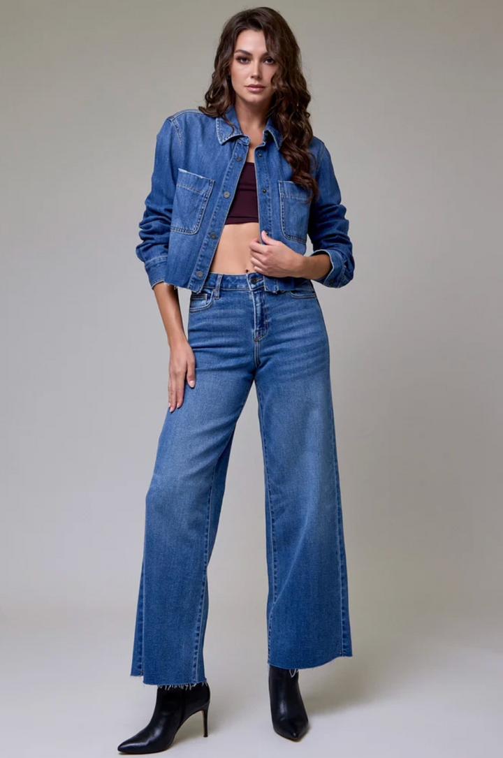 Cropped Denim Shirt