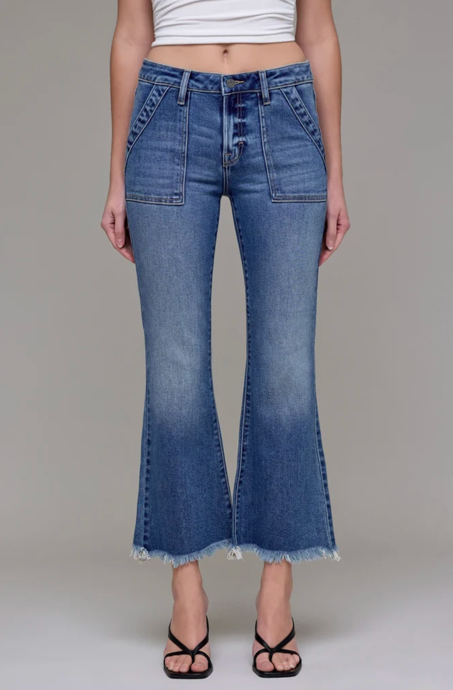 Happi Frayed Hem Cargo Crop