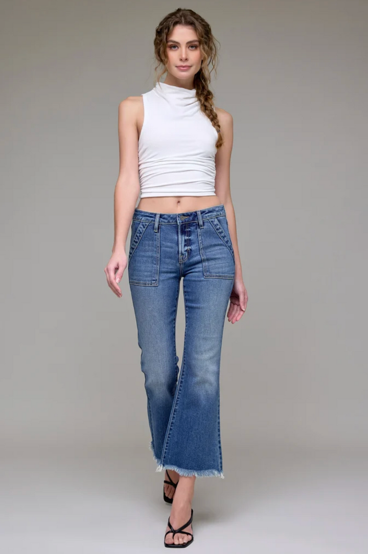 Happi Frayed Hem Cargo Crop