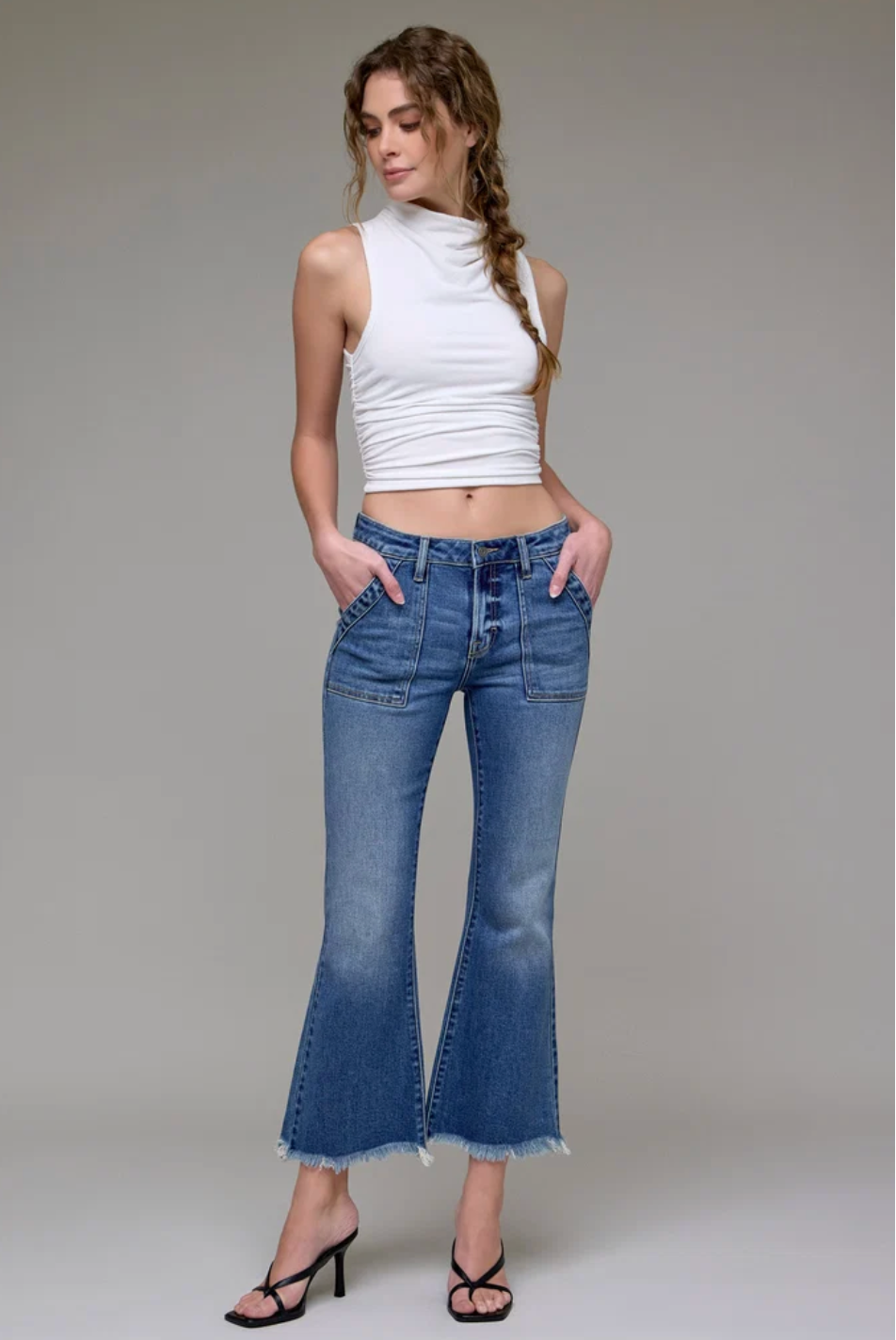 Happi Frayed Hem Cargo Crop