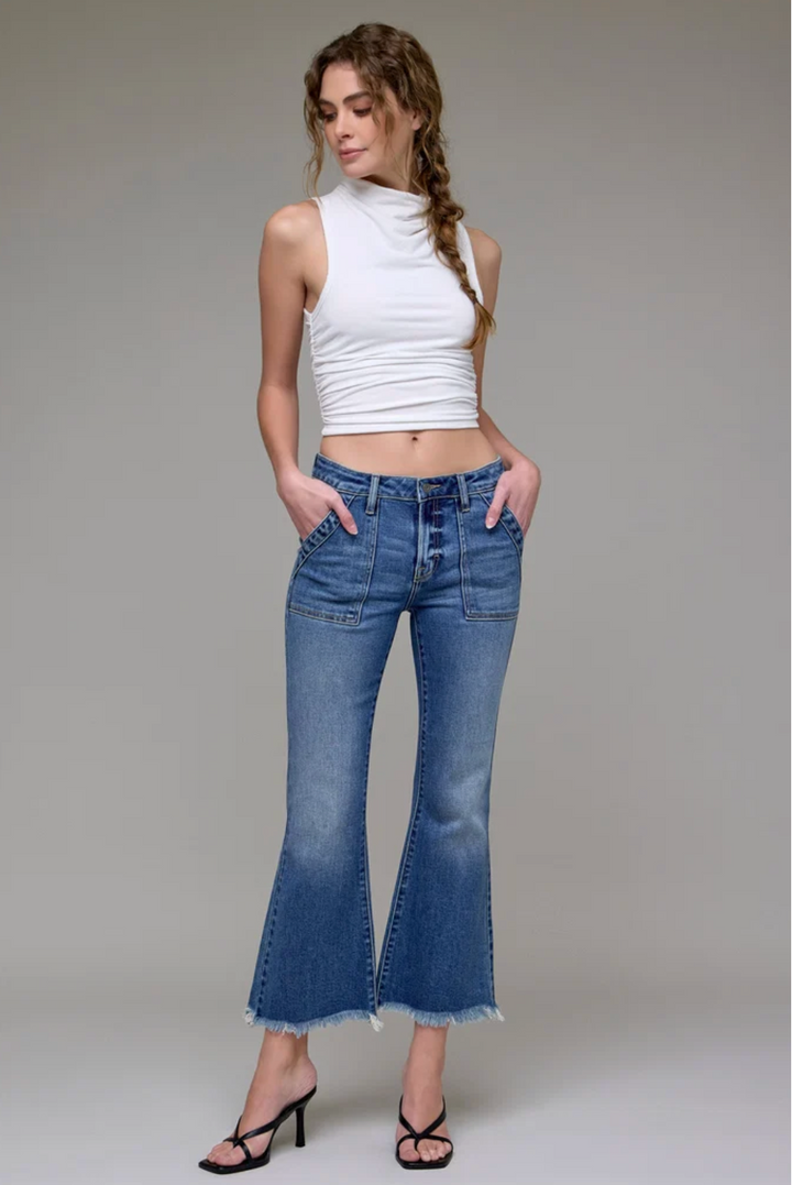 Happi Frayed Hem Cargo Crop