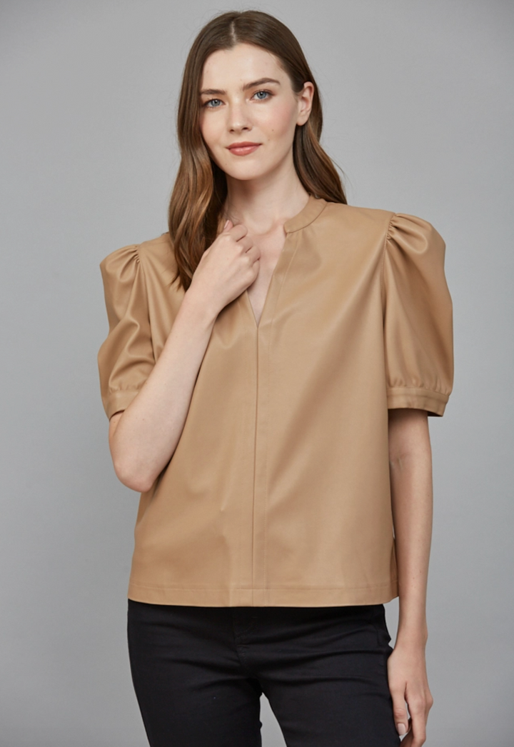 Faux Leather Top