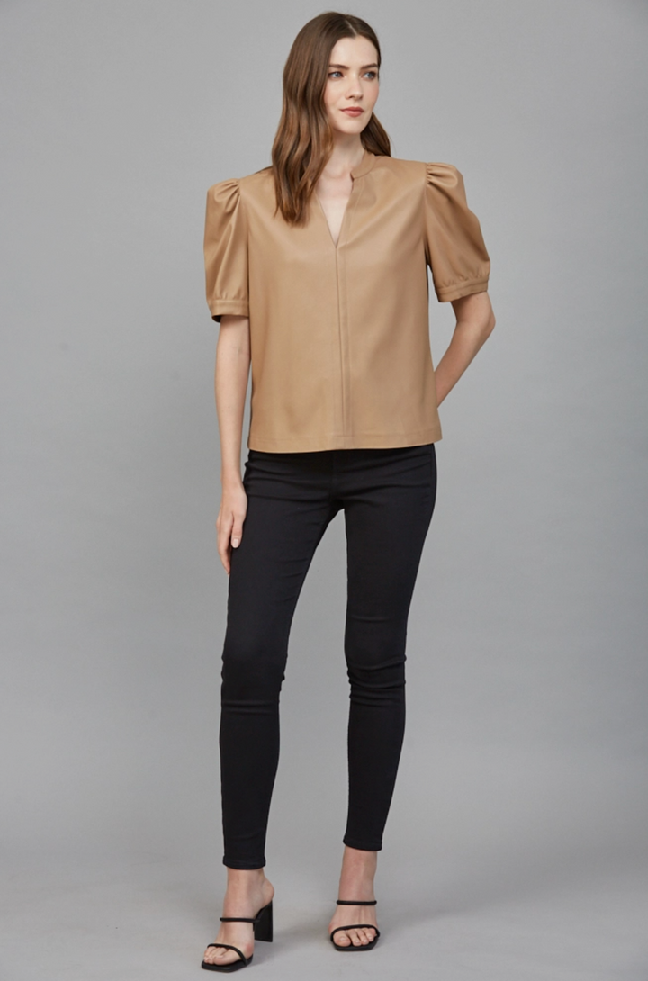 Faux Leather Top