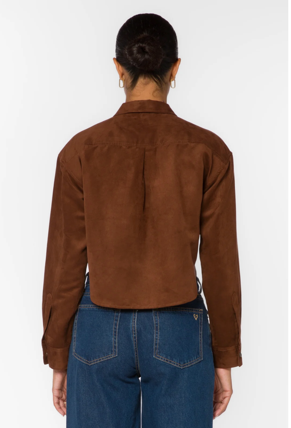 Enya Microsuede Crop Shirt