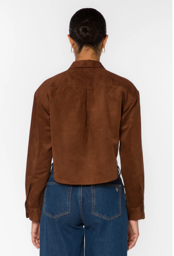 Enya Microsuede Crop Shirt