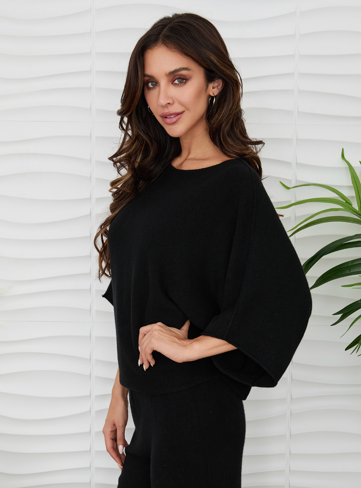 Crew Neck Batwing Sweater