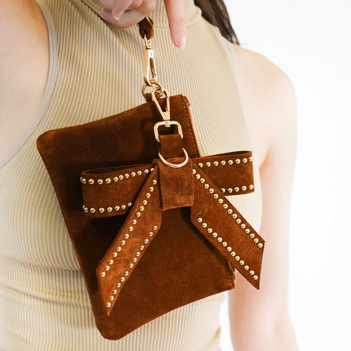 Studded Leather Bow Charm