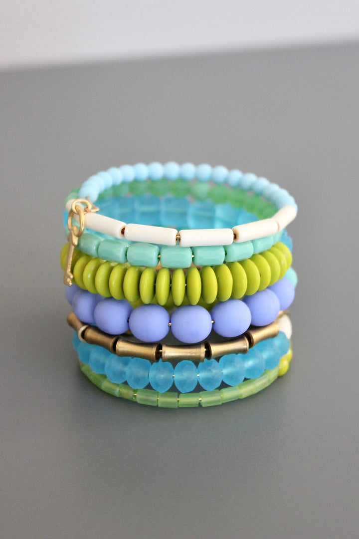 KYLB01 turquoise and chartreuse wrap bracelet