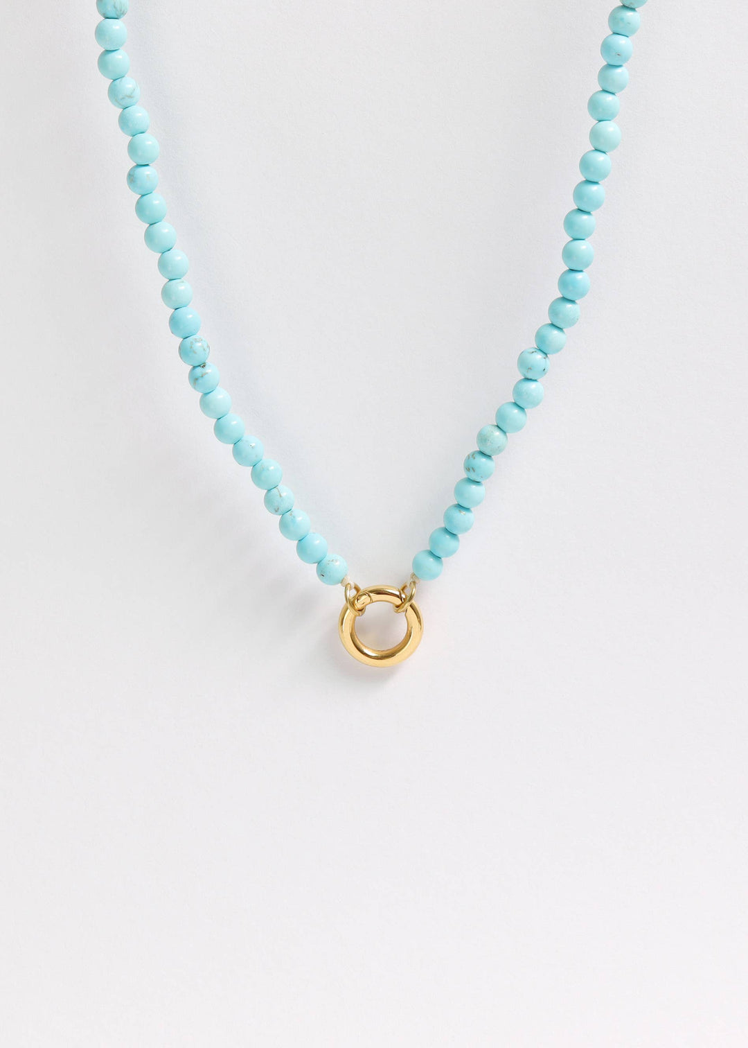 Semi Precious Natural Stone Charm Keeper Necklace