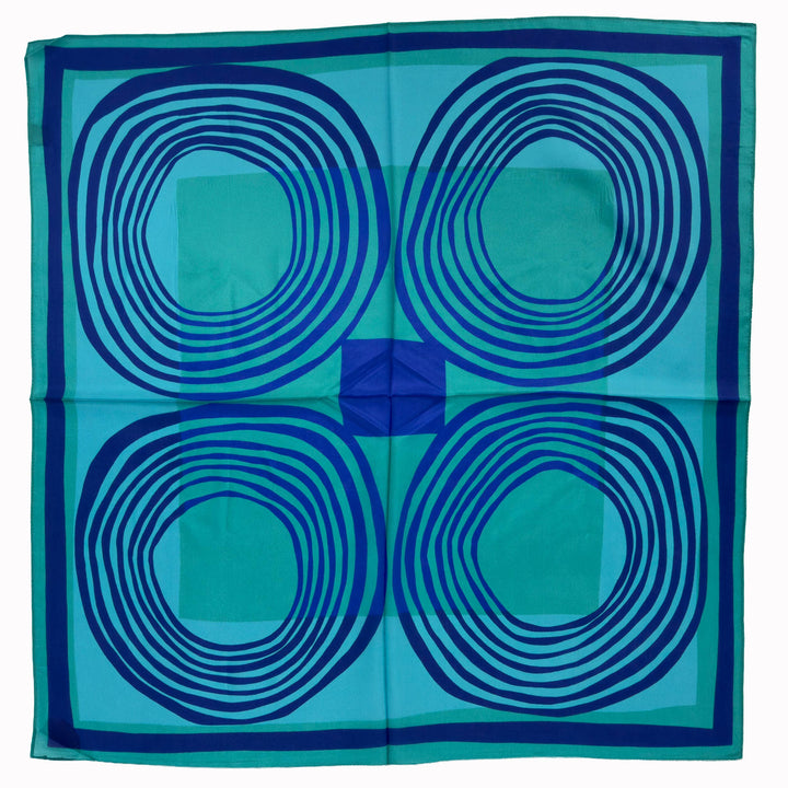 Ripple Scarf | 100% Silk Bandana | Women's Turquoise Scarf