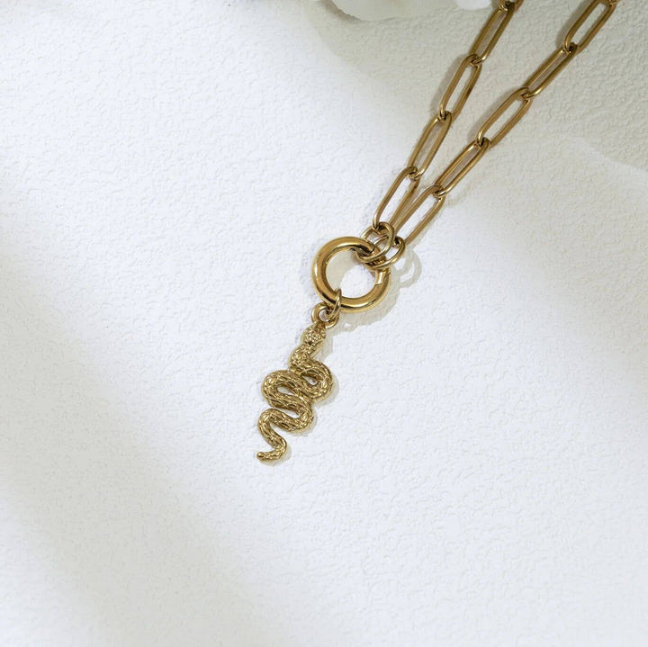 18K Gold PVD Stainless Steel Snake Charm