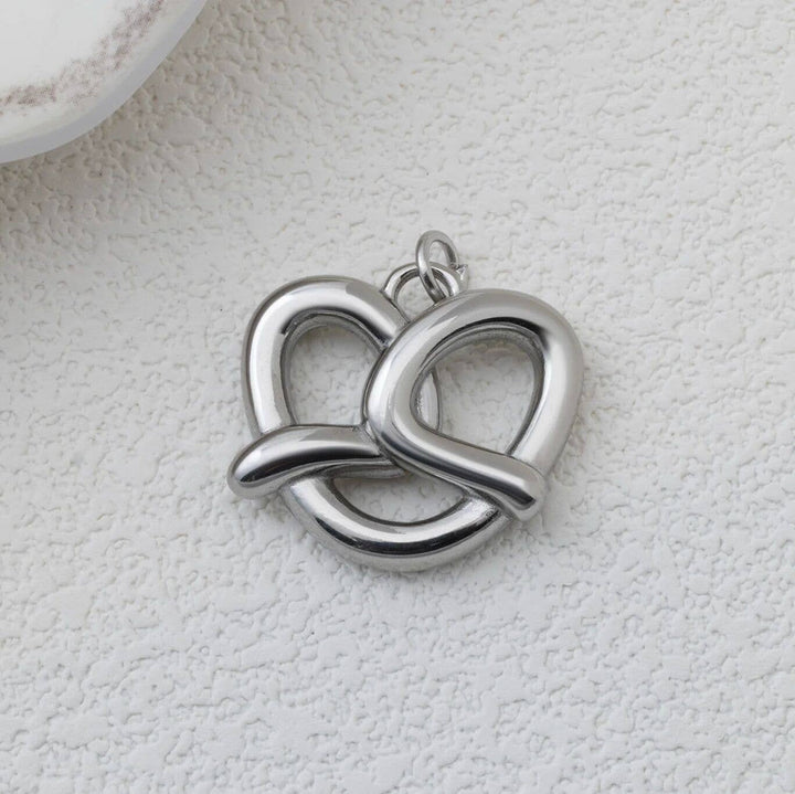18K Gold PVD Stainless Steel Pretzel Charm