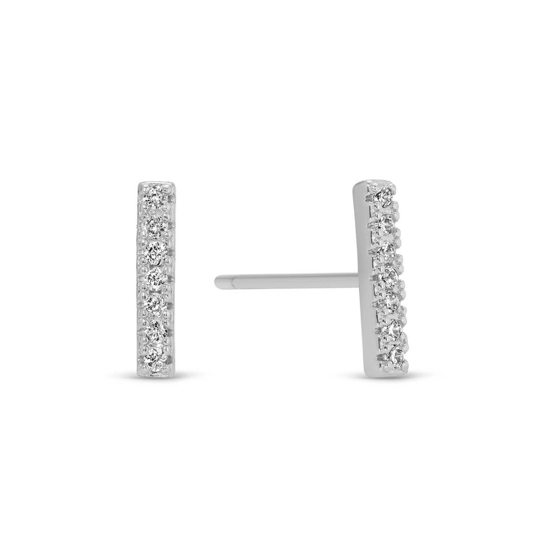 Pave Bar Studs On Velvet Gift Tag